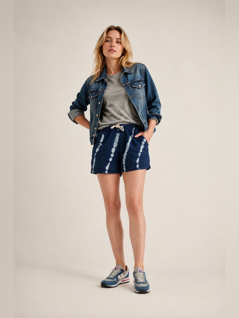Lucky Brand Tie Dye Pull On Shorts Small Elastic Waist Casual